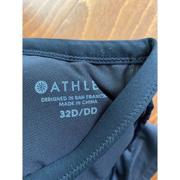 Athleta Twist Up Tankini Top Quick Dry Swimwear Lined Stretch Black Sz 32D - Picture 6 of 9